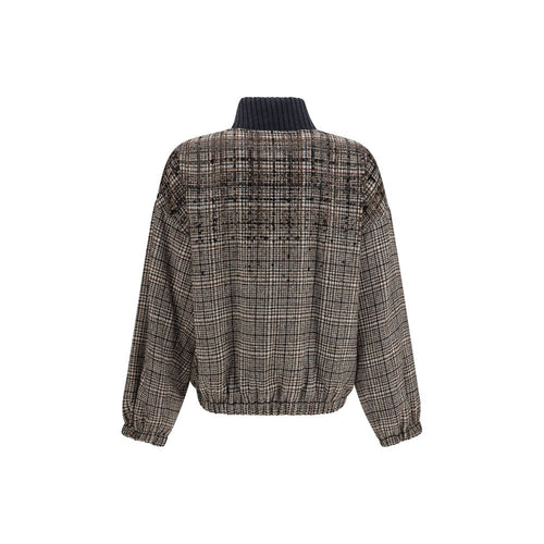 Brunello Cucinelli Beige Polyamid Steppjacke