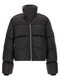 Rick Owens Schwarze Nylon-Jacke in voller Länge