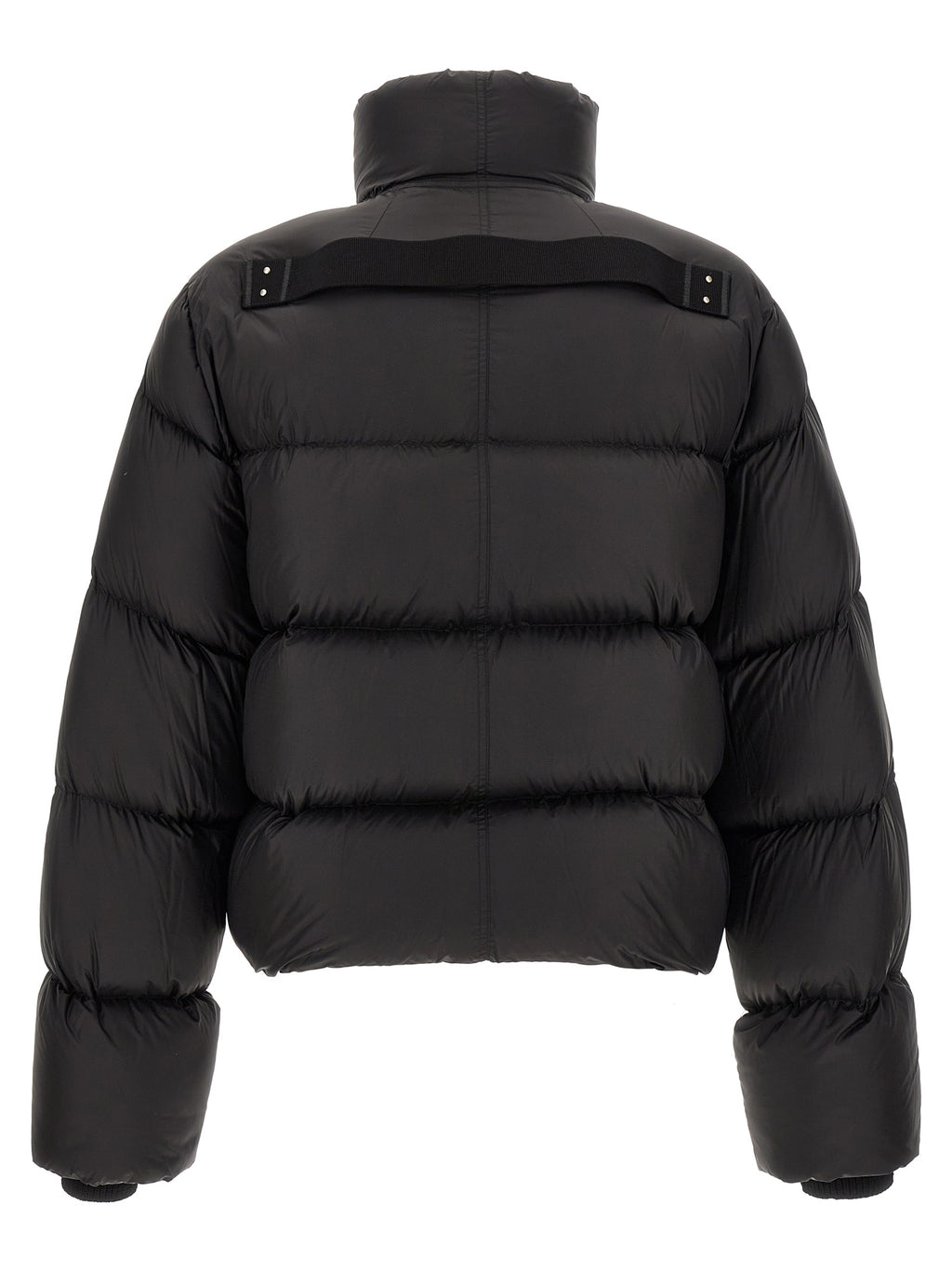 Rick Owens Schwarze Nylon-Jacke in voller Länge
