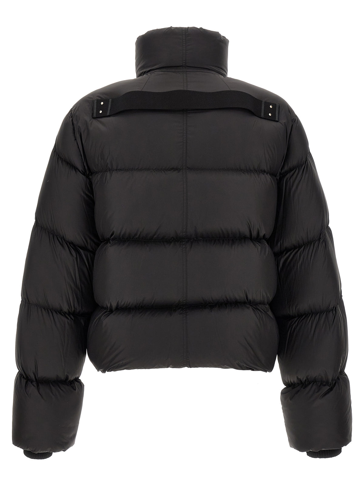 Rick Owens Schwarze Nylon-Jacke in voller Länge
