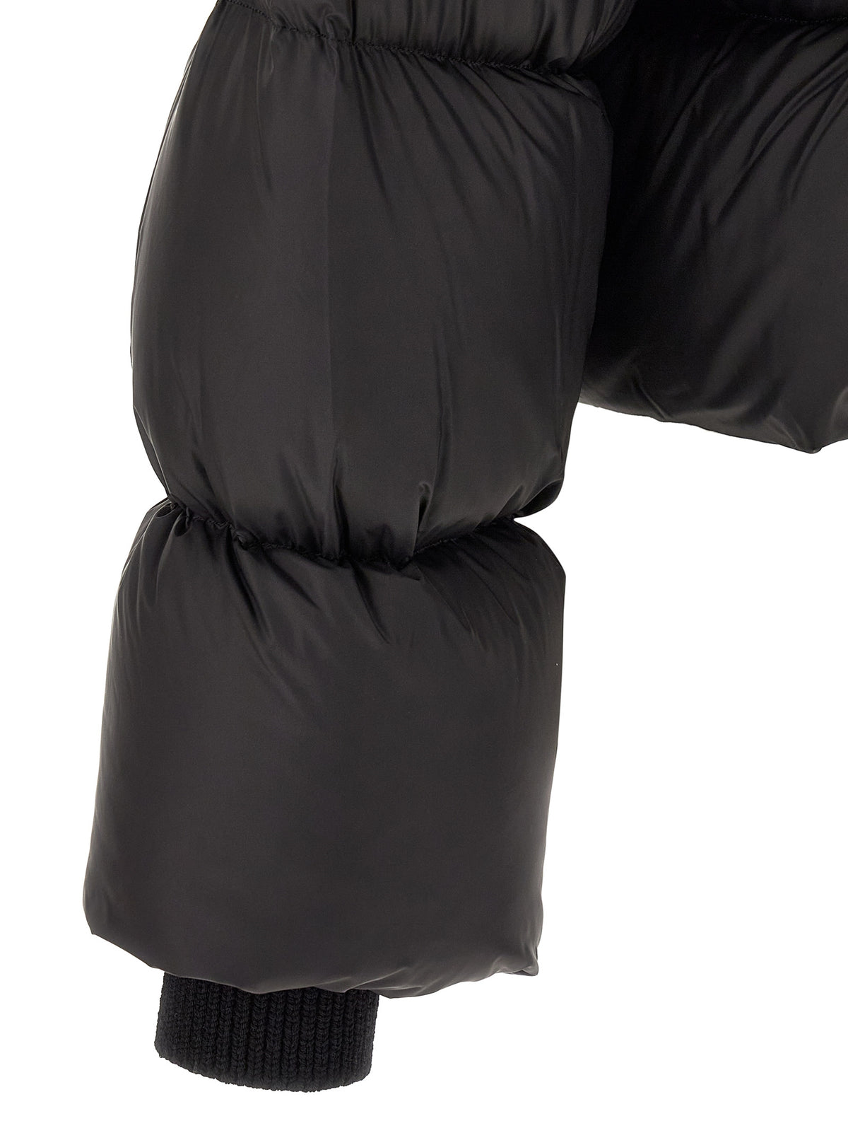 Rick Owens Schwarze Nylon-Jacke in voller Länge