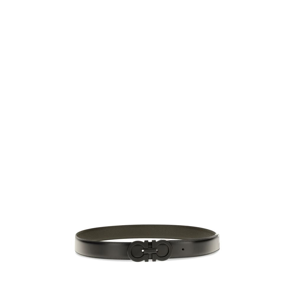 Ferragamo Schwarzer Kalbsleder Bos Taurus Regular Gürtel