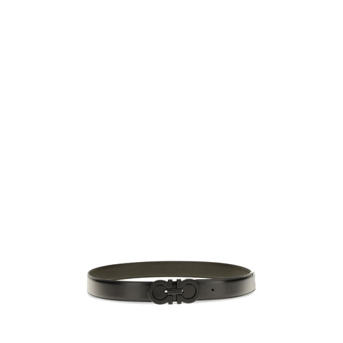 Ferragamo Schwarzer Kalbsleder Bos Taurus Regular Gürtel