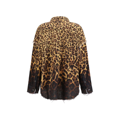 R13 Braunes Denim-Hemd