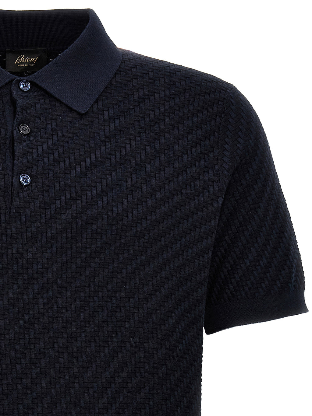 Brioni Blaues Baumwoll-Polohemd