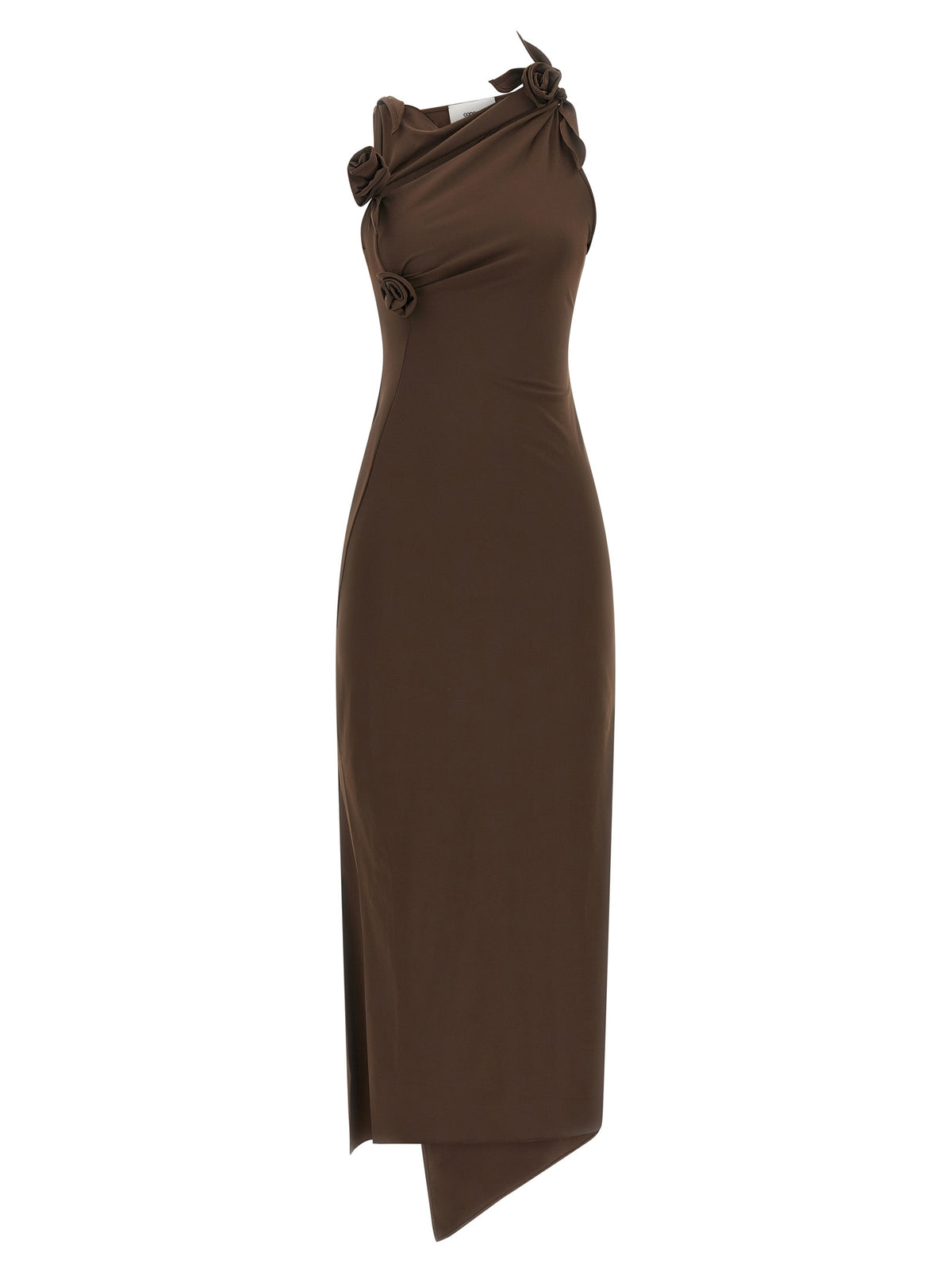 Coperni Langes Kleid aus braunem recyceltem Polyamid