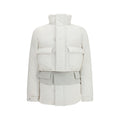 Sacai Weiße Polyester-Jacke in voller Länge