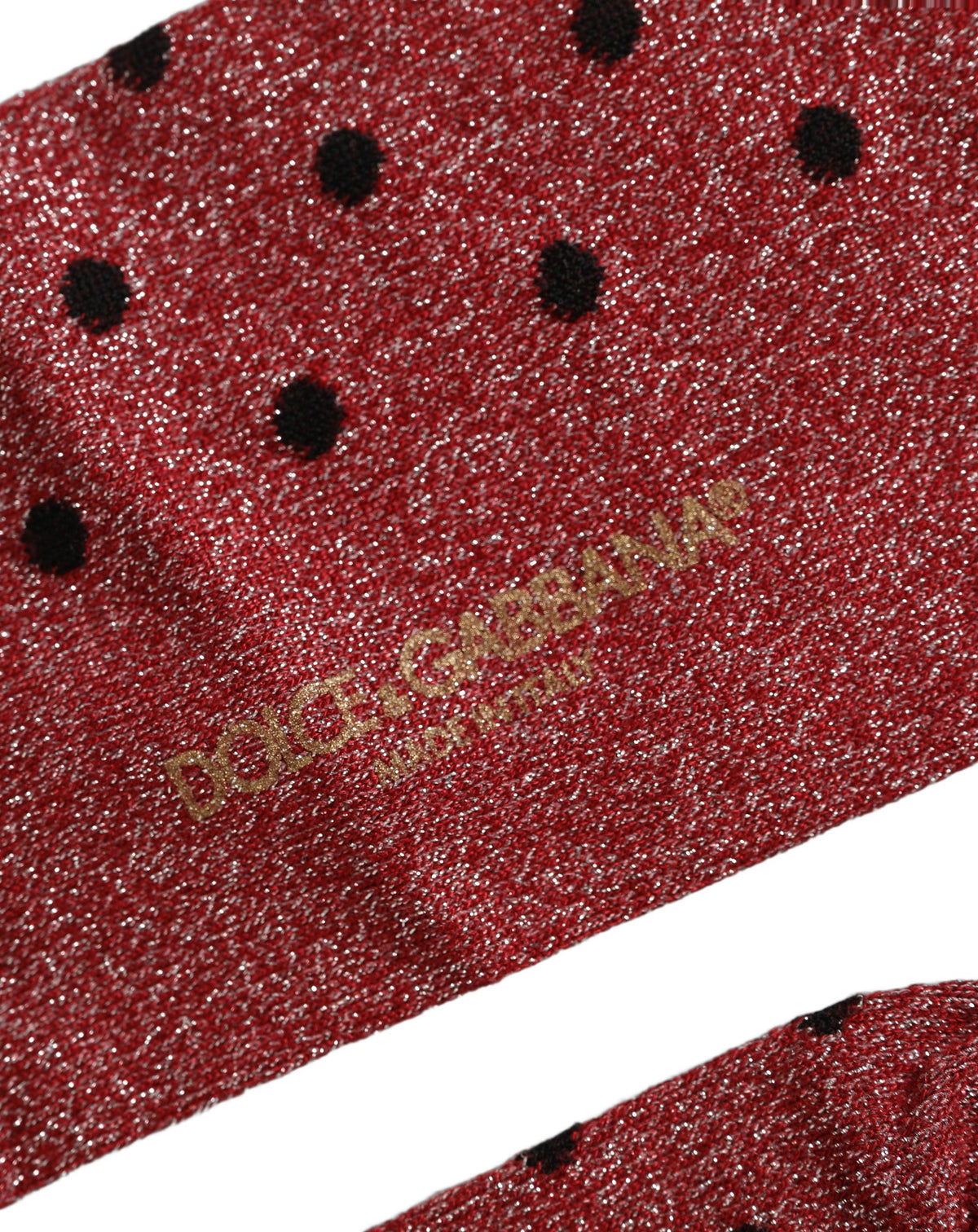 Dolce & Gabbana Kastanienbraune Socken mit Polka Dots für Über-die-Wade