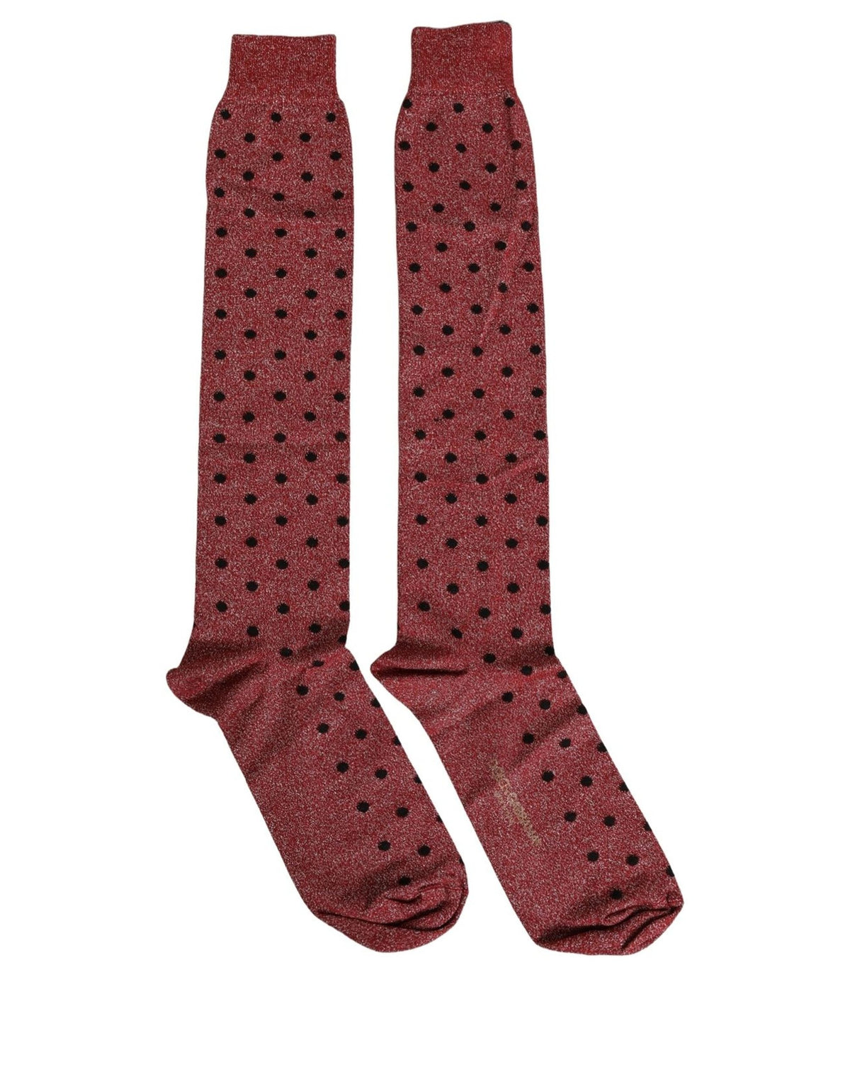 Dolce & Gabbana Kastanienbraune Socken mit Polka Dots für Über-die-Wade