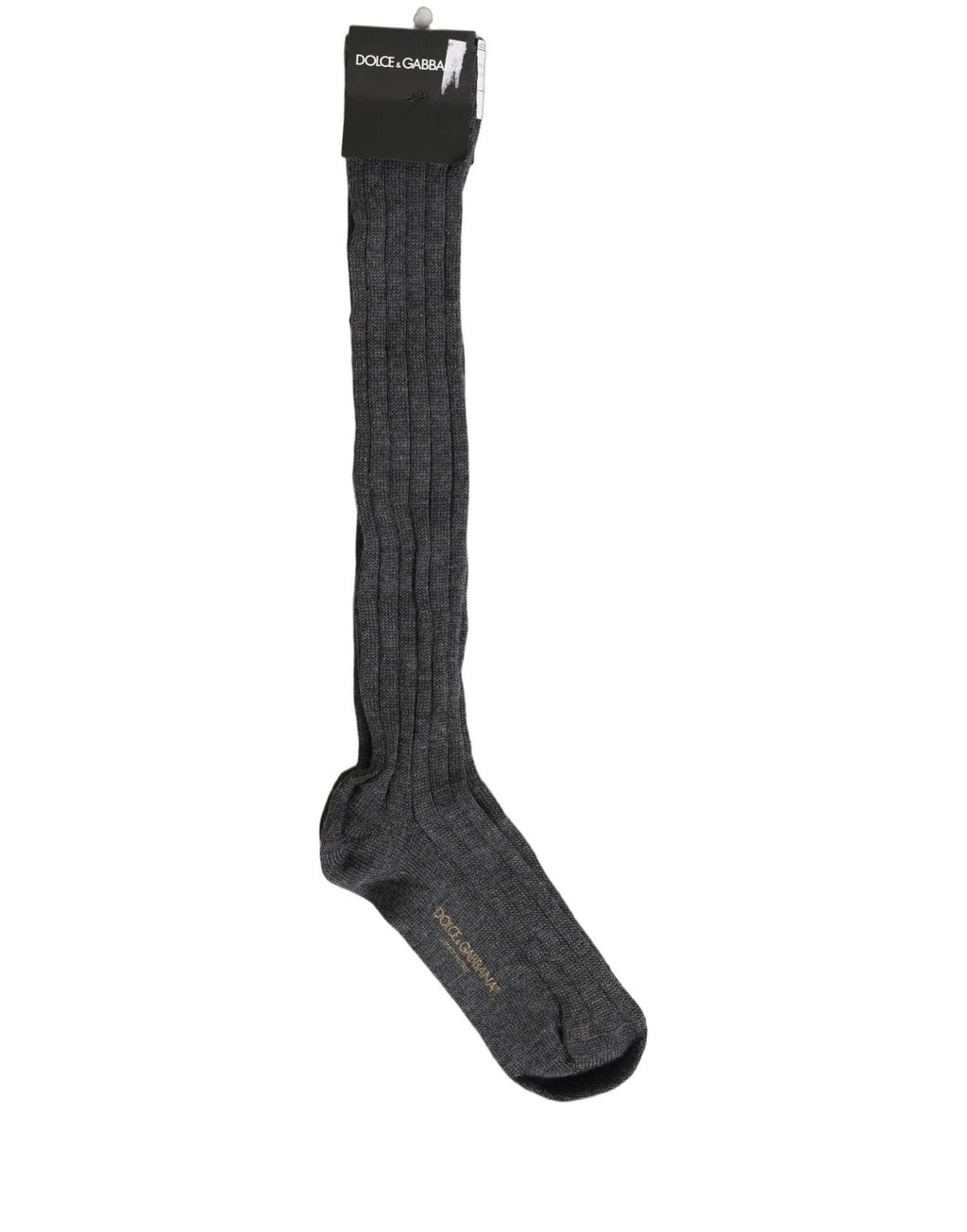 Dolce & Gabbana Graue Kniestrümpfe aus Wollmischung