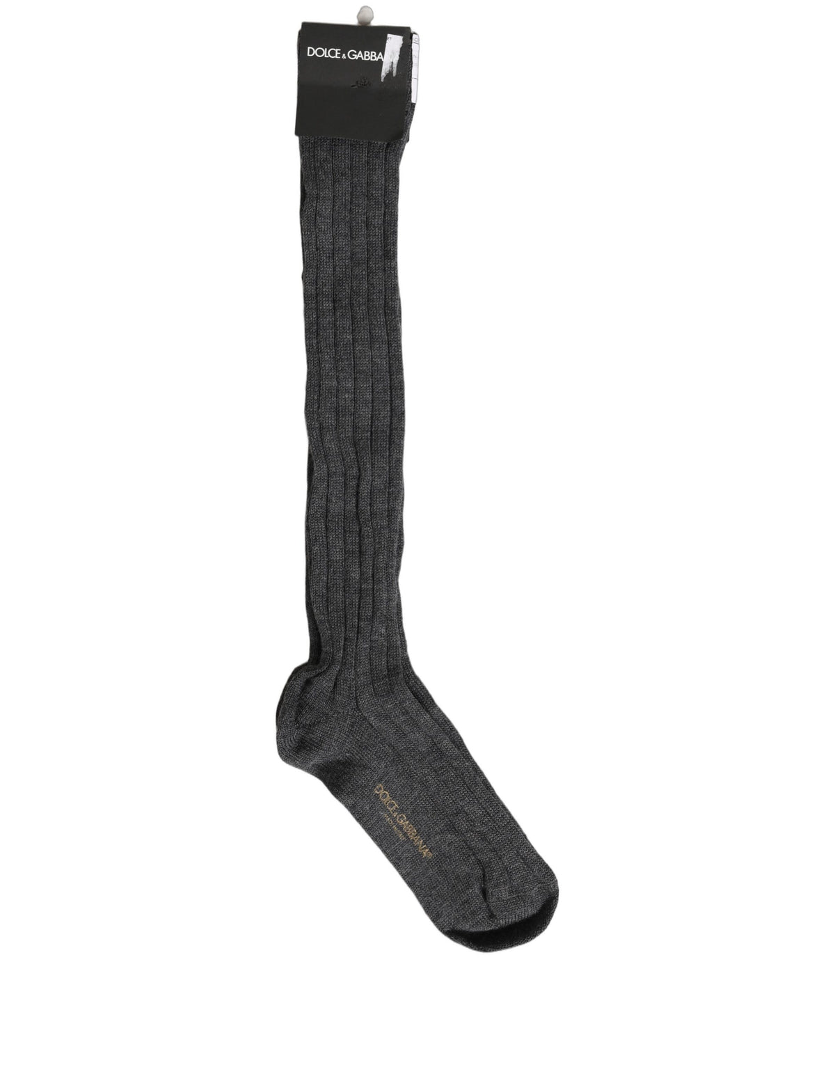 Dolce & Gabbana Graue Kniestrümpfe aus Wollmischung
