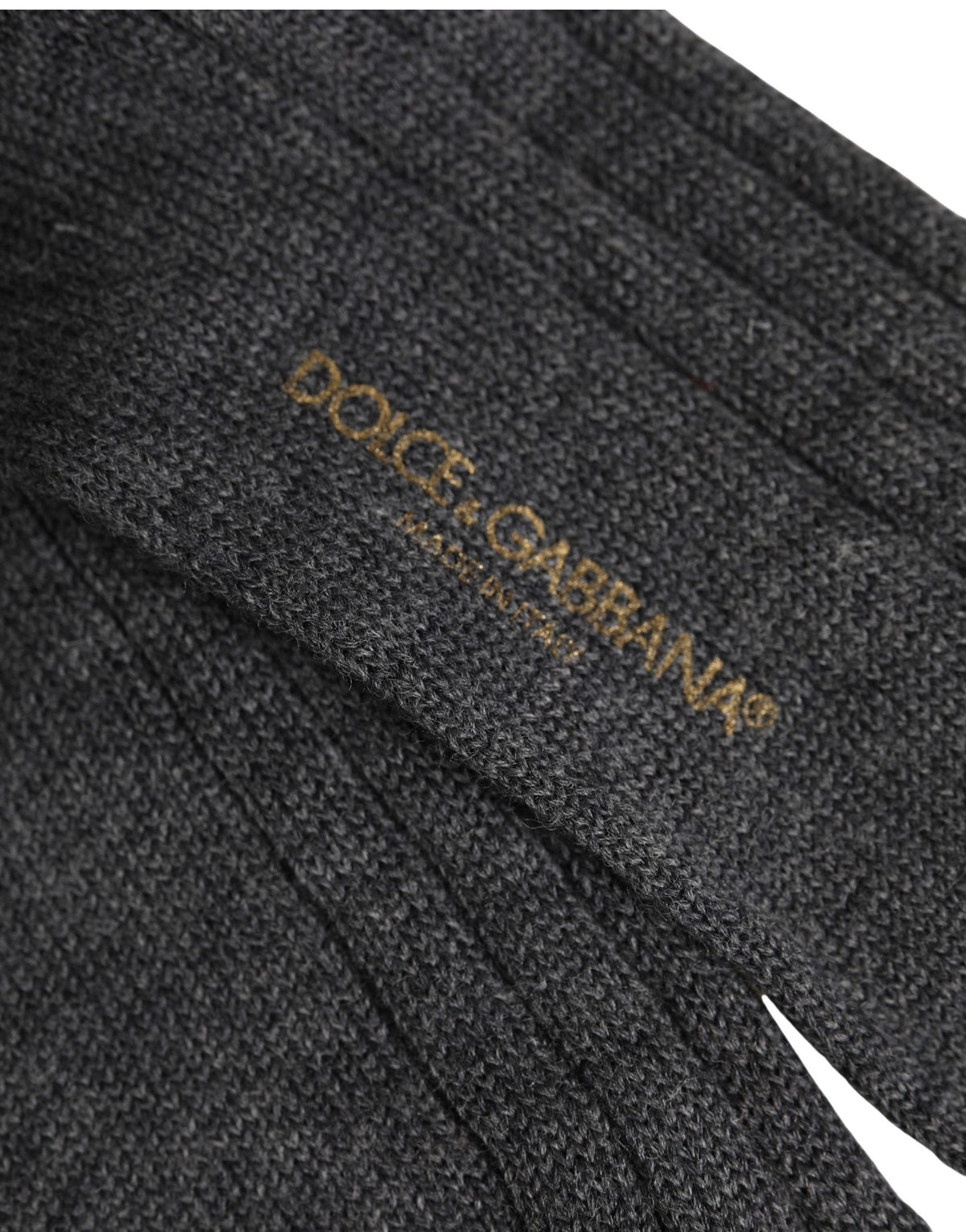 Dolce & Gabbana Graue Kniestrümpfe aus Wollmischung