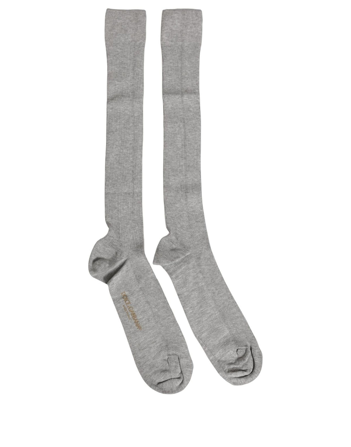 Dolce & Gabbana Herren Kniestrümpfe aus grauem Viskosemischgewebe
