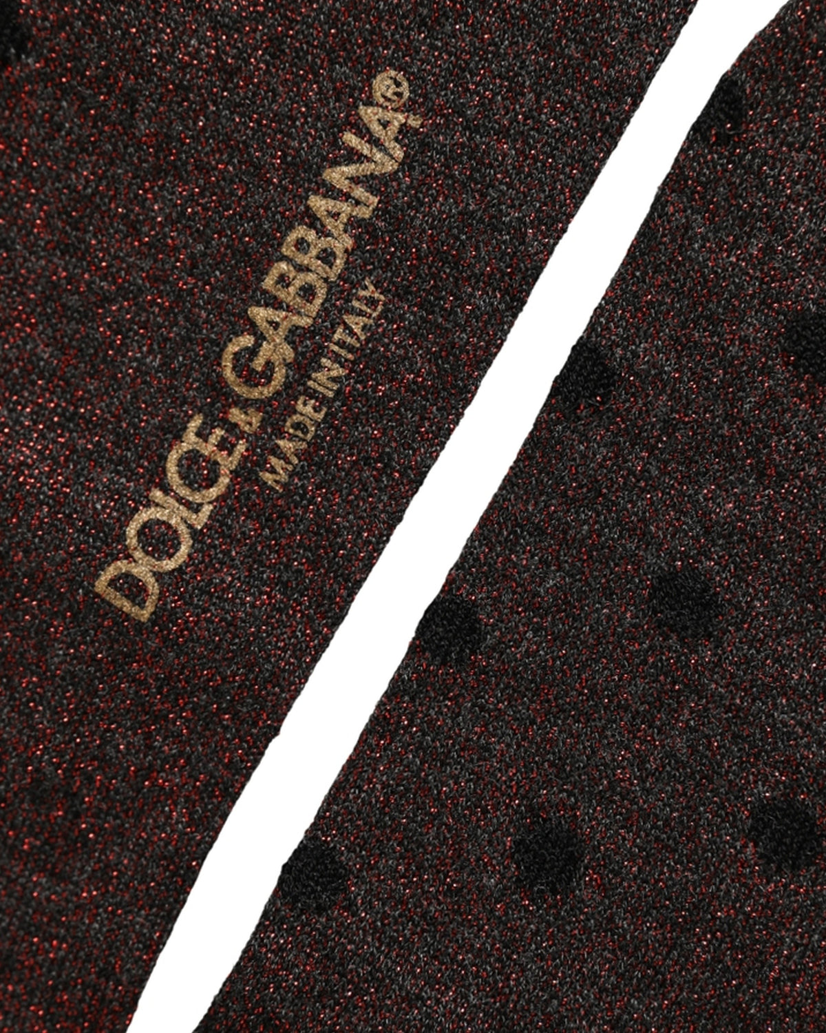 Dolce & Gabbana Braune Socken mit Pünktchenmuster, über die Wade reichend
