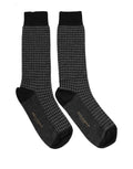 Dolce & Gabbana Schwarze Woll-Hahnentritt-Socken über dem Wadenbein