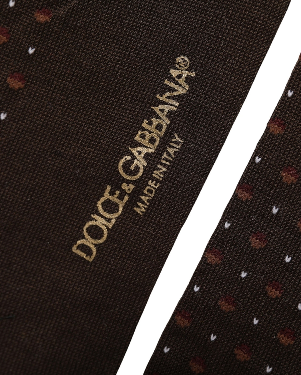 Dolce & Gabbana Burgunderfarbene Kniestrümpfe mit Tupfenmuster