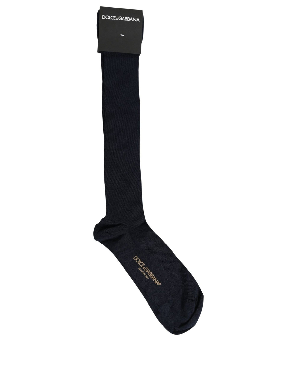 Dolce & Gabbana Herren Kniehohe Socken aus dunklem Blau Viskose