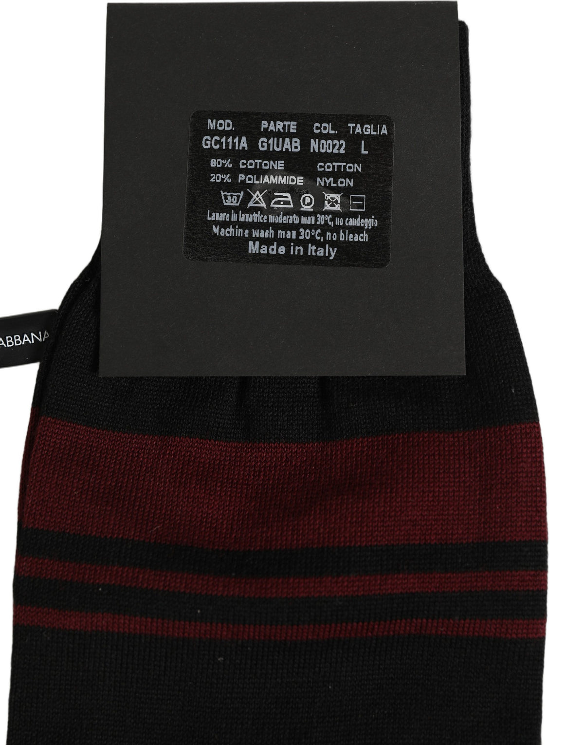 Dolce & Gabbana Herren Socken Mittelwadenlänge Logo Burgunderrot Schwarz