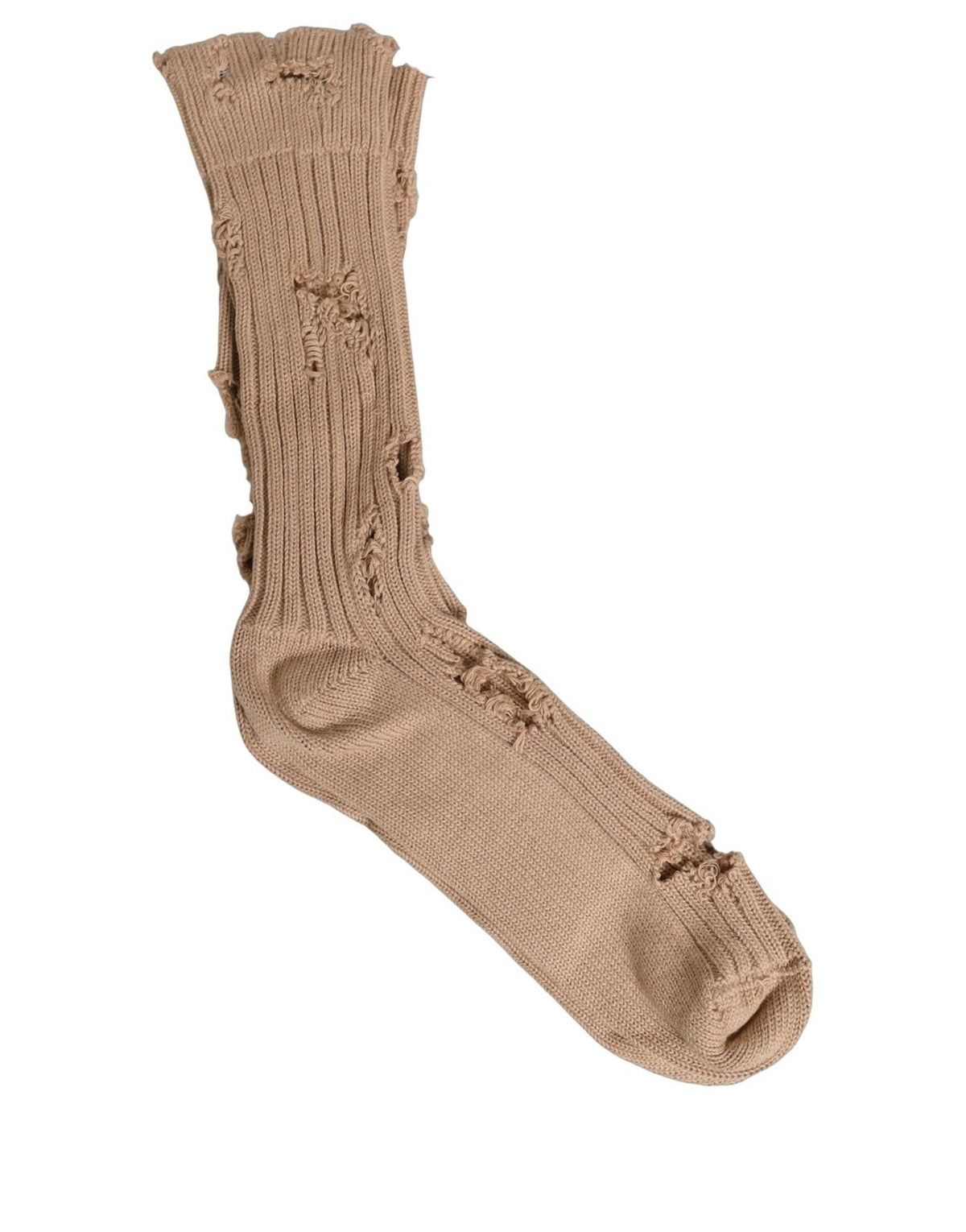 Dolce & Gabbana Beige Baumwoll-Socken mit Used-Look, mittellang