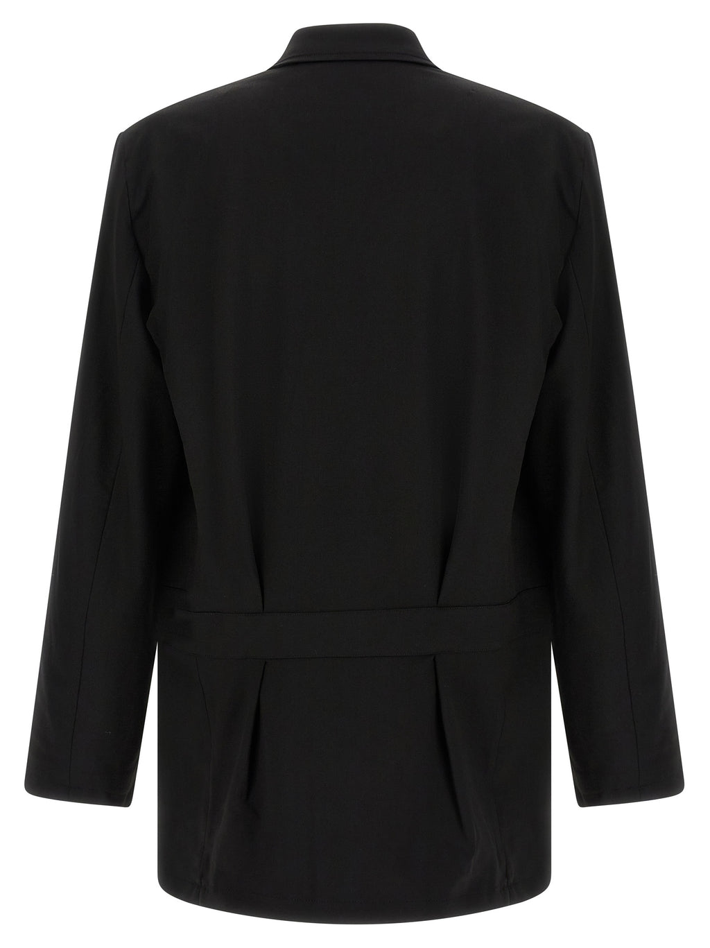 Y-3 Schwarze Wolljacke in voller Länge