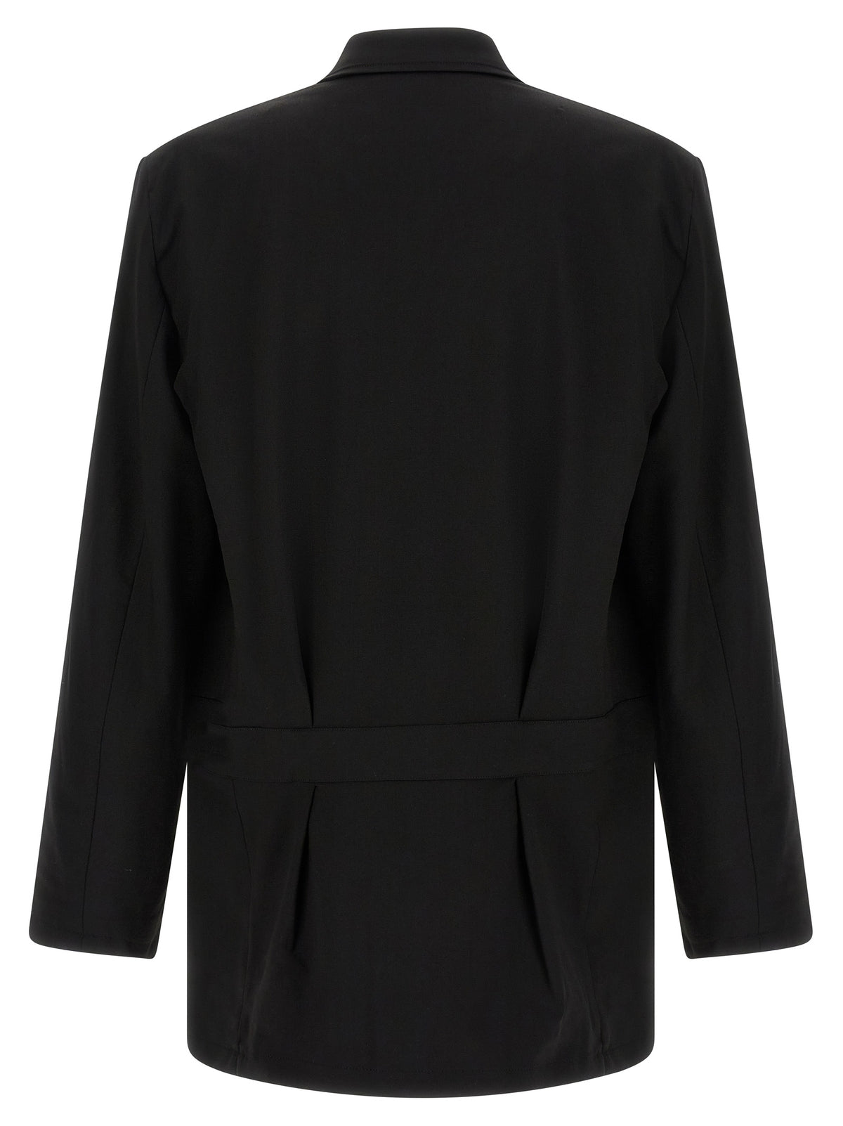 Y-3 Schwarze Wolljacke in voller Länge