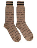 Dolce & Gabbana Braune Baumwollsocken mit Logo-Print, mittellang