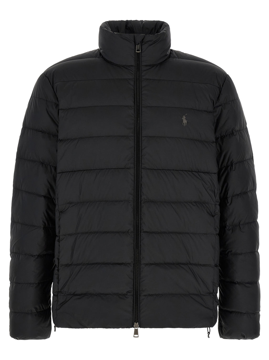 Polo Ralph Lauren Schwarze Polyester-Jacke in voller Länge