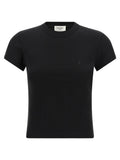 Saint Laurent Schwarzes Baumwoll-T-Shirt