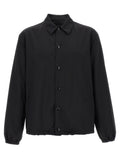 Prada Schwarze Wolljacke in voller Länge