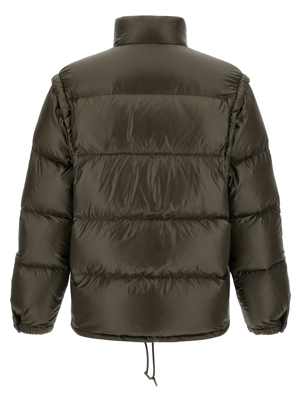 Prada Graue Jacke aus recyceltem Polyamid in voller Länge