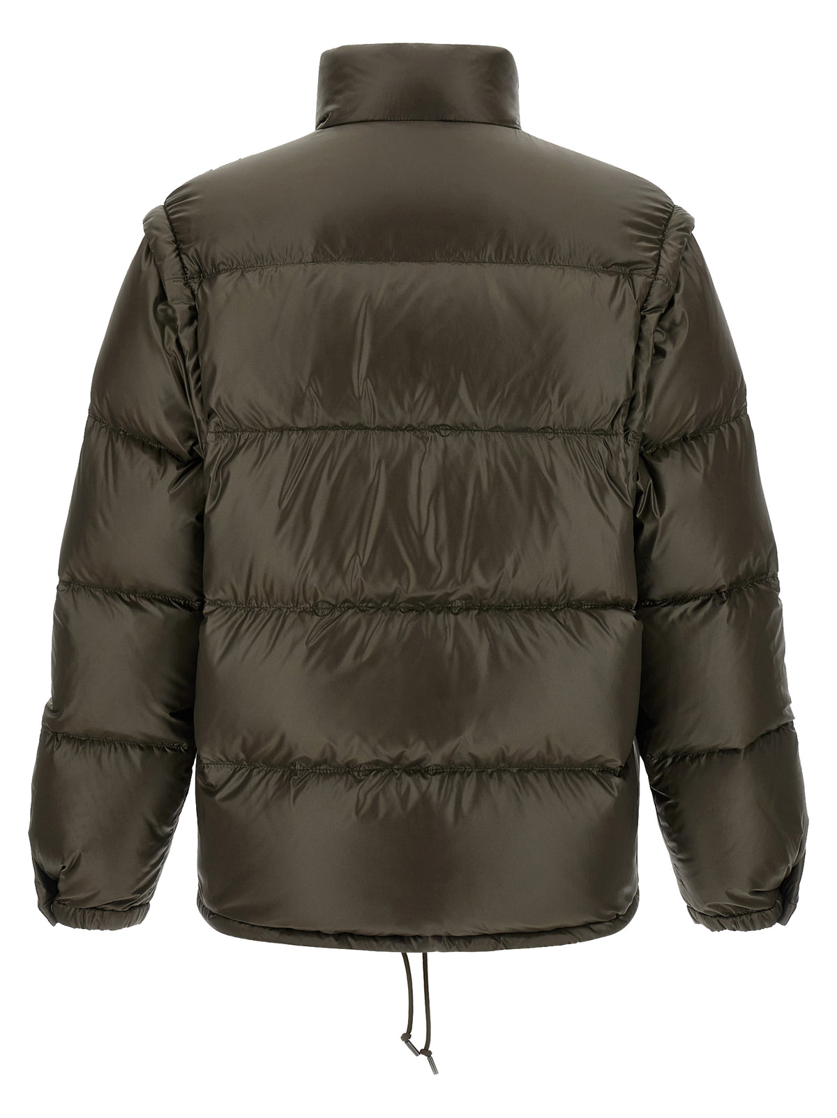 Prada Graue Jacke aus recyceltem Polyamid in voller Länge