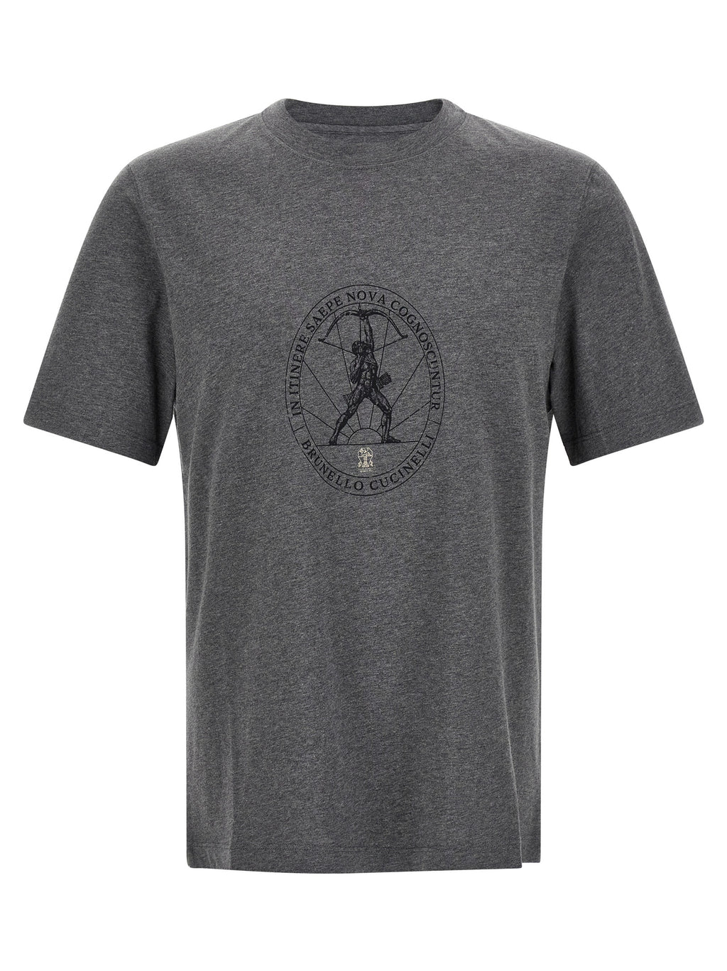 Brunello Cucinelli Graues Baumwoll-T-Shirt
