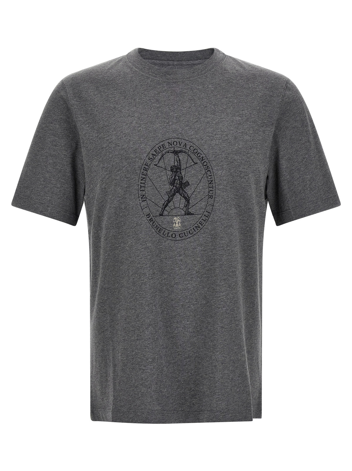 Brunello Cucinelli Graues Baumwoll-T-Shirt