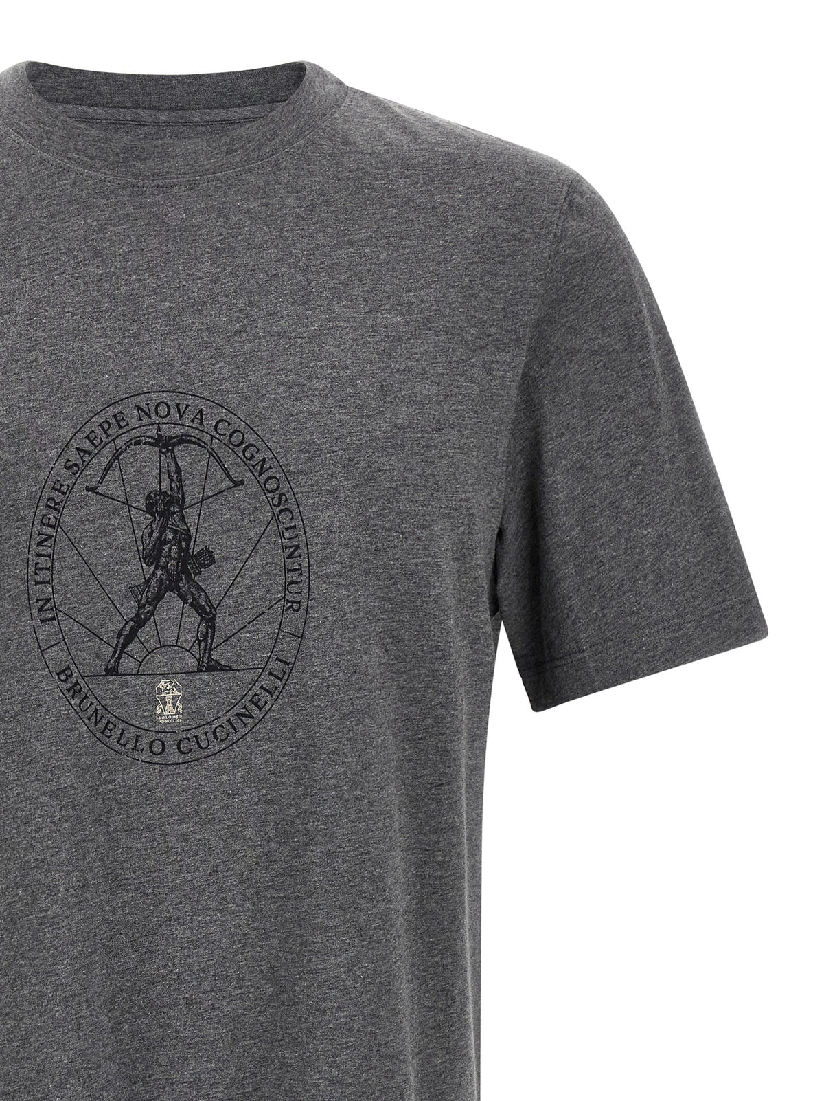 Brunello Cucinelli Graues Baumwoll-T-Shirt