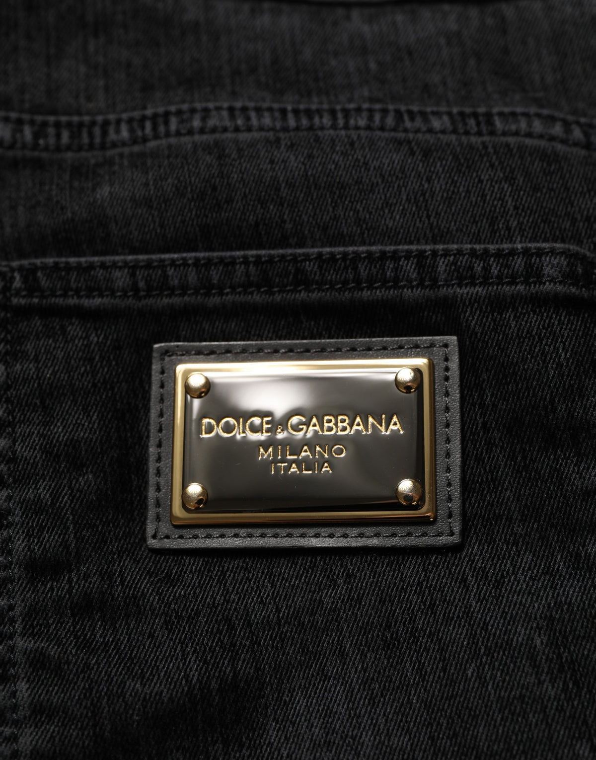 Dolce & Gabbana Schwarze Relaxed Wide Leg Herren Jeans aus Baumwolle