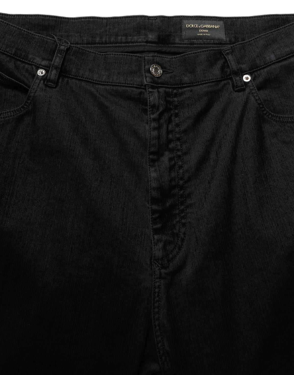 Dolce & Gabbana Schwarze Relaxed Wide Leg Herren Jeans aus Baumwolle