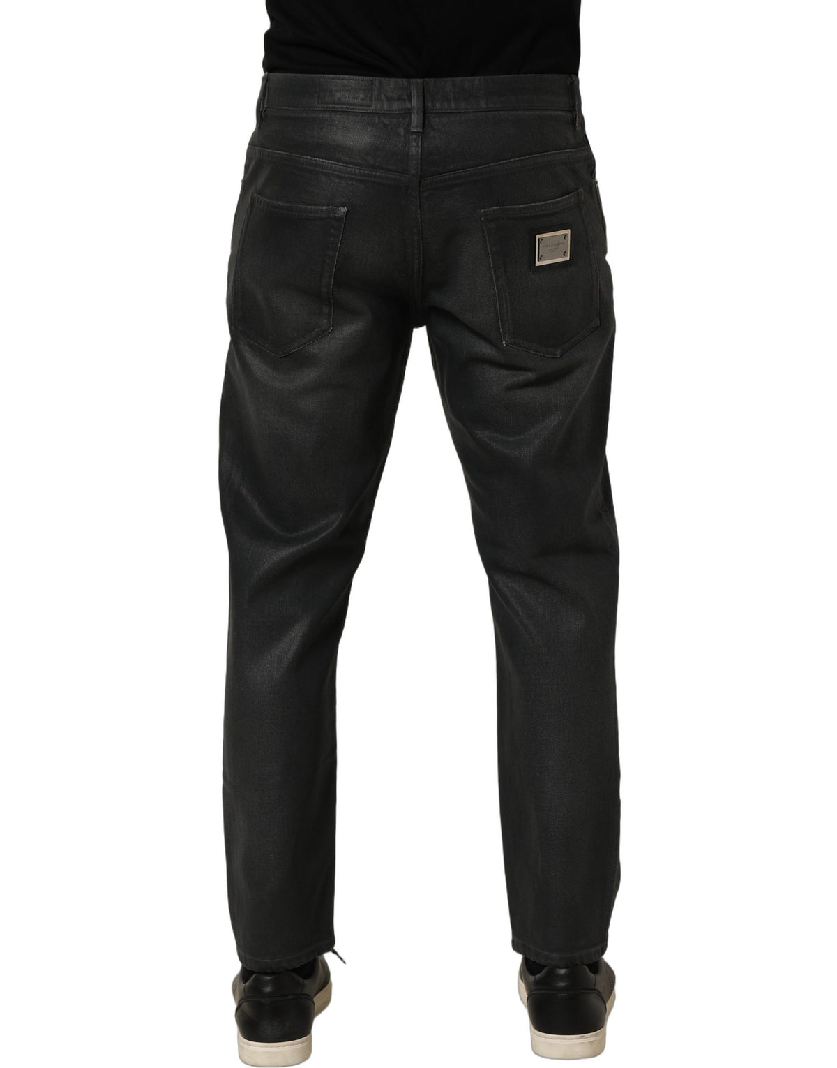 Dolce & Gabbana Dunkelgraue Baumwoll-Jeans für Herren, lockere Passform