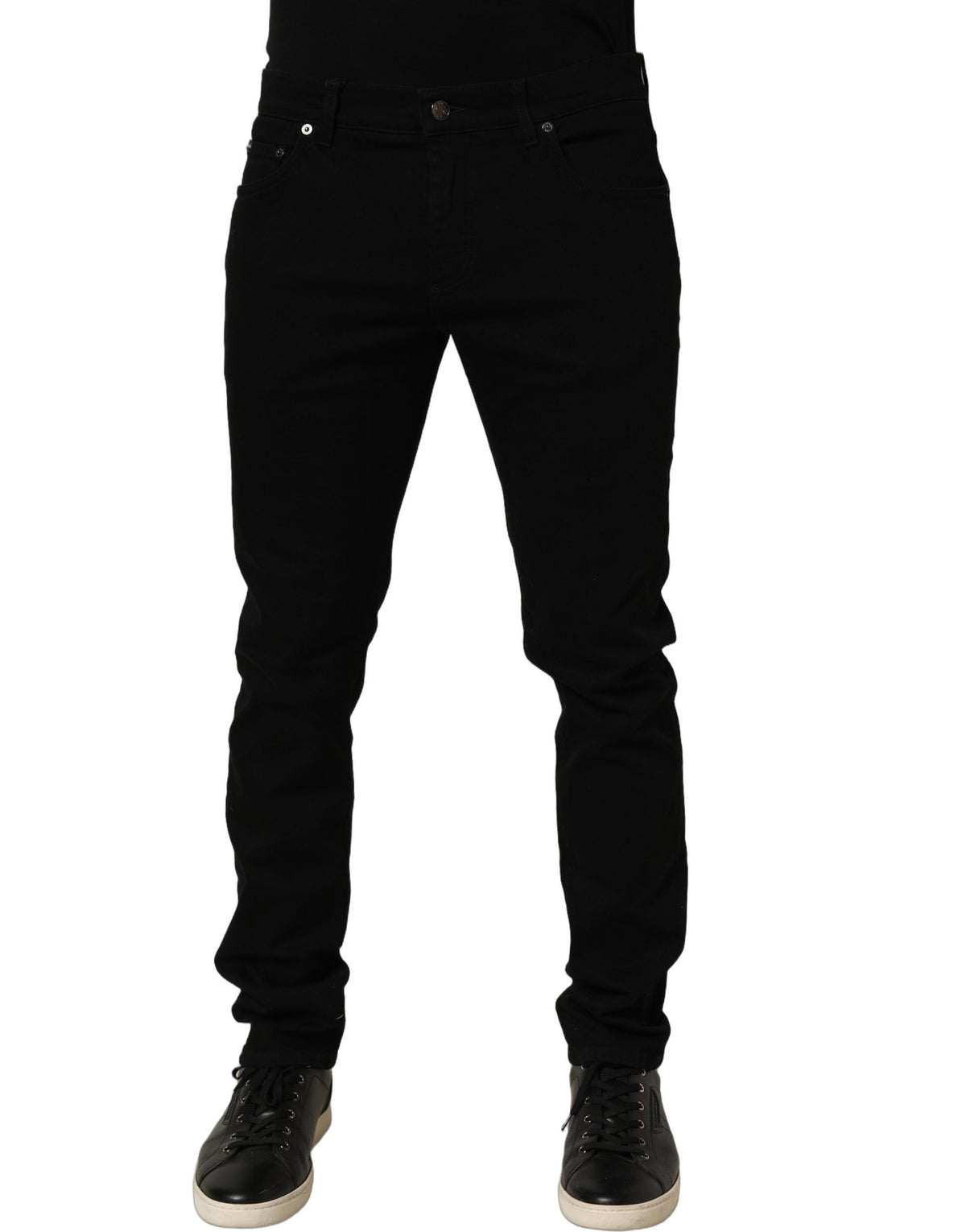 Dolce & Gabbana Schwarze Skinny-Jeans aus Baumwoll-Stretch