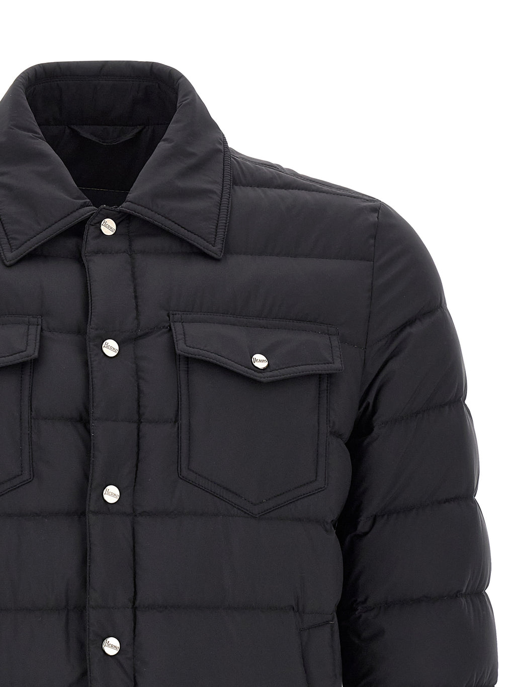 Herno Schwarze Polyamid-Jacke in voller Länge