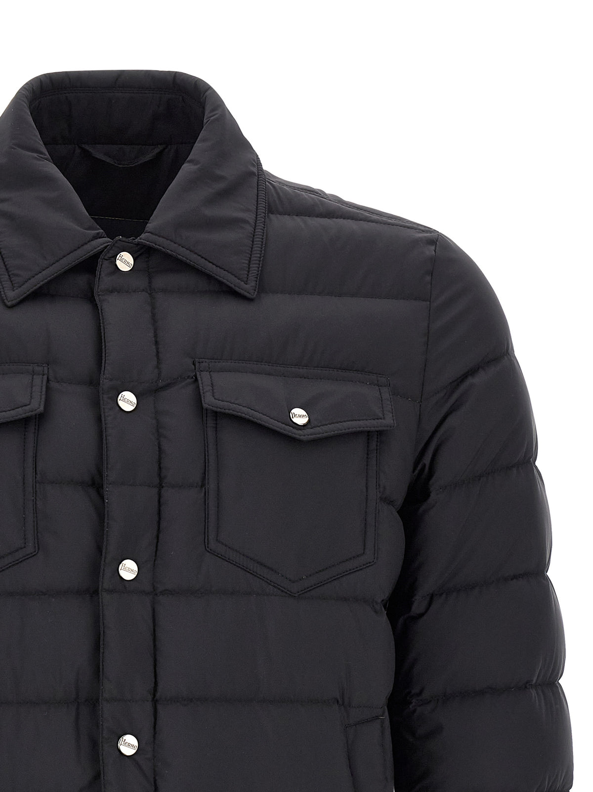 Herno Schwarze Polyamid-Jacke in voller Länge