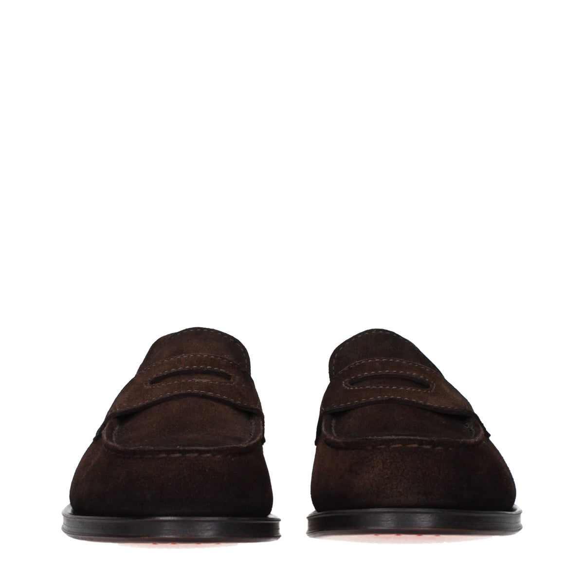 Santoni Braune Loafer aus Leder zum Hineinschlüpfen