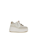 Chloé Weiße Bos Taurus Kalbsleder Plateau-Sneaker