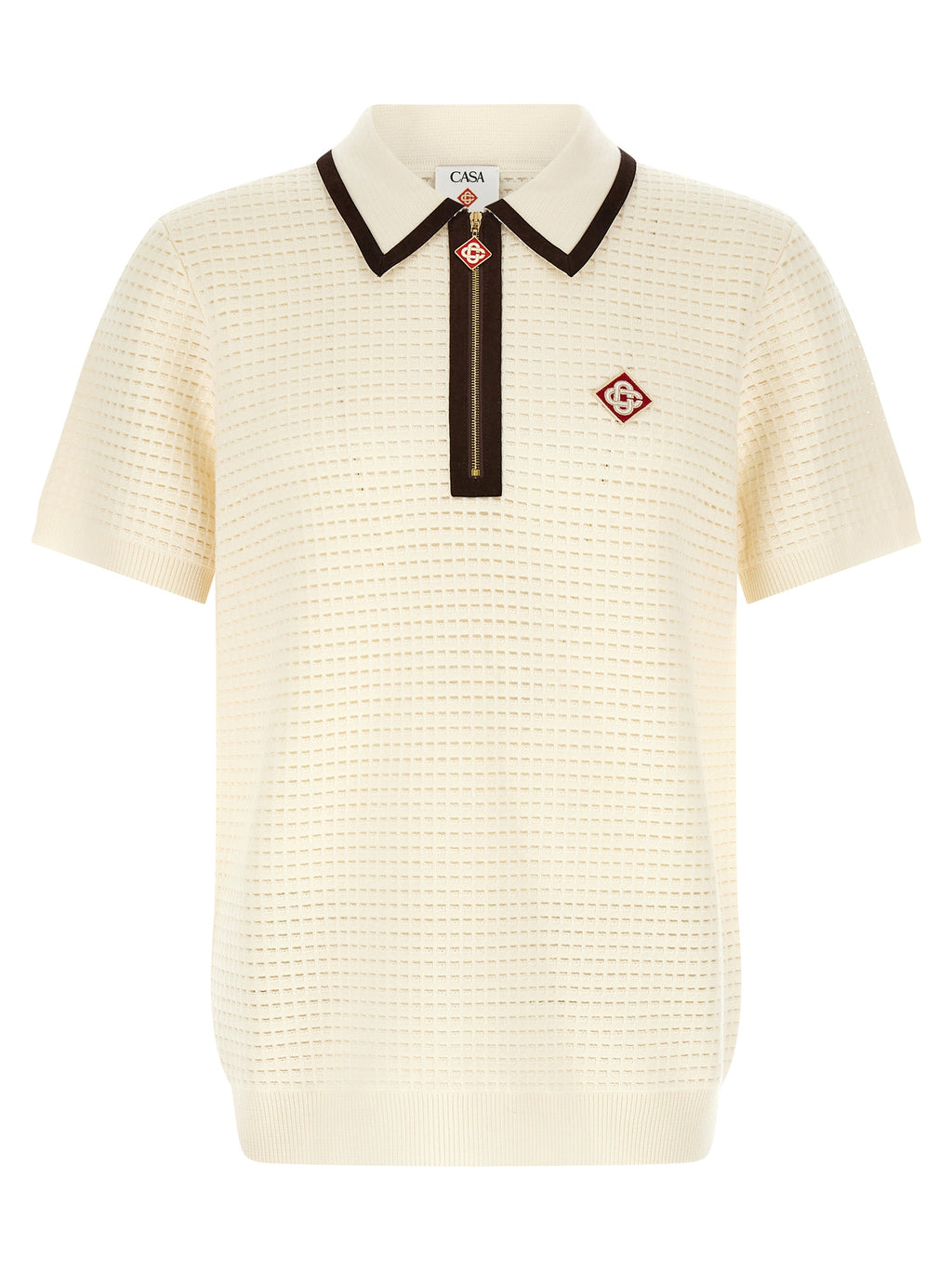 Casablanca Weißes Woll-Poloshirt