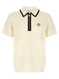 Casablanca Weißes Woll-Poloshirt