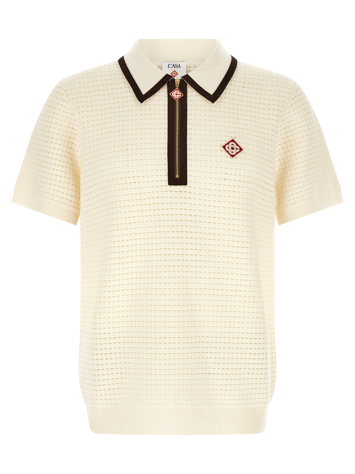 Casablanca Weißes Woll-Poloshirt