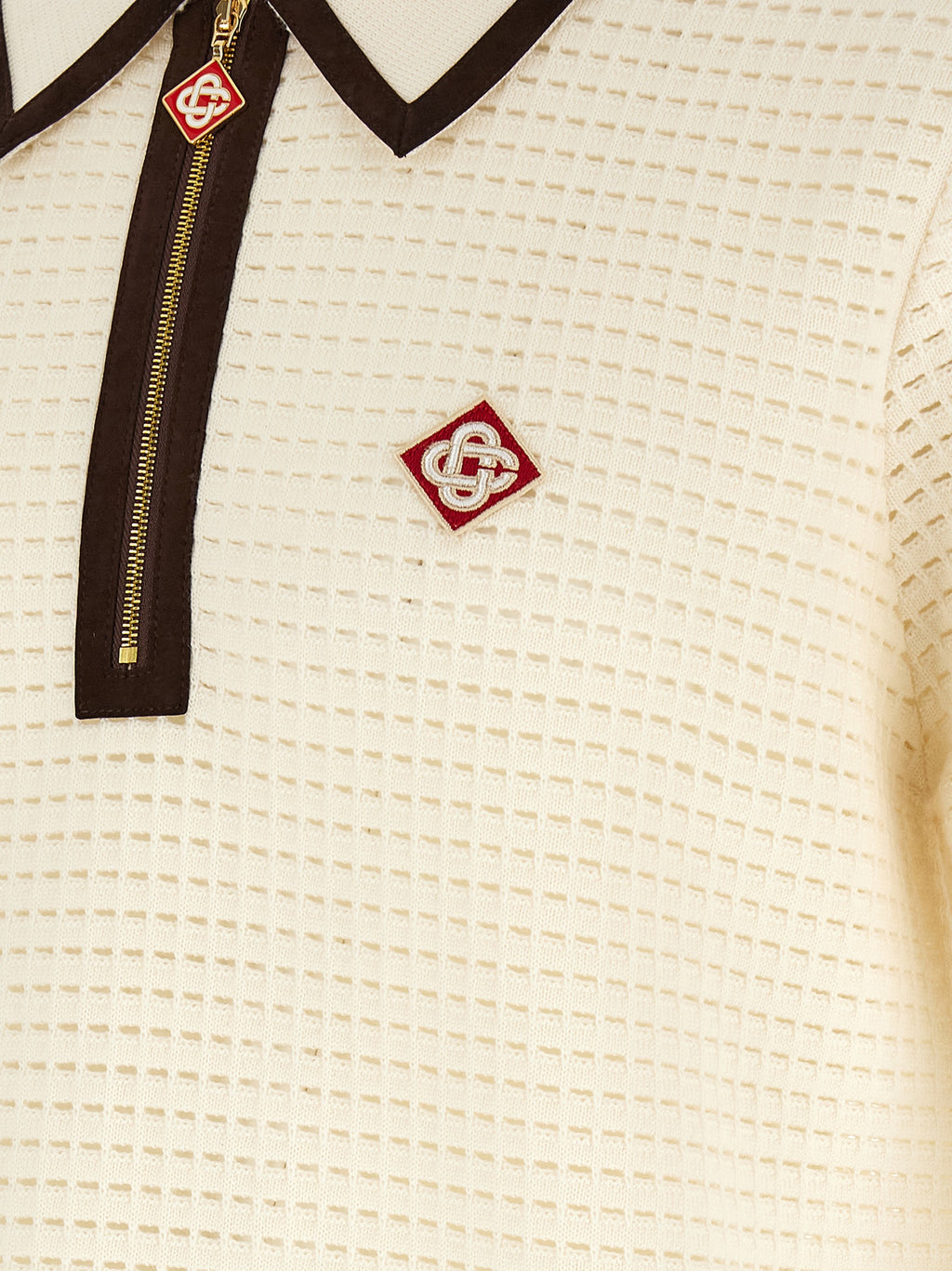 Casablanca Weißes Woll-Poloshirt
