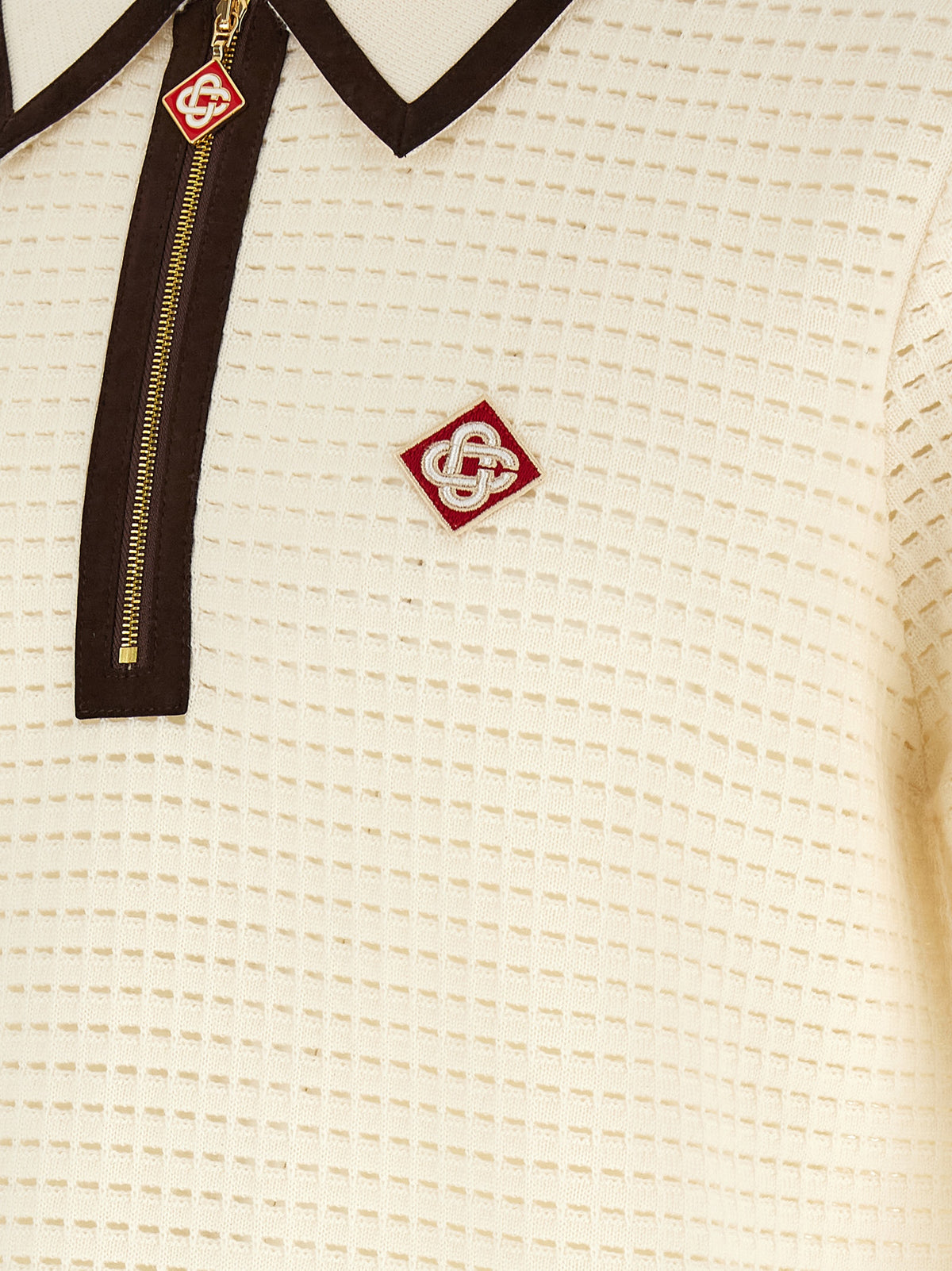 Casablanca Weißes Woll-Poloshirt