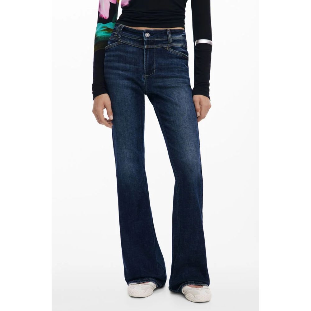 Desigual Blaue Baumwoll-Jeans mit ausgestelltem Bein