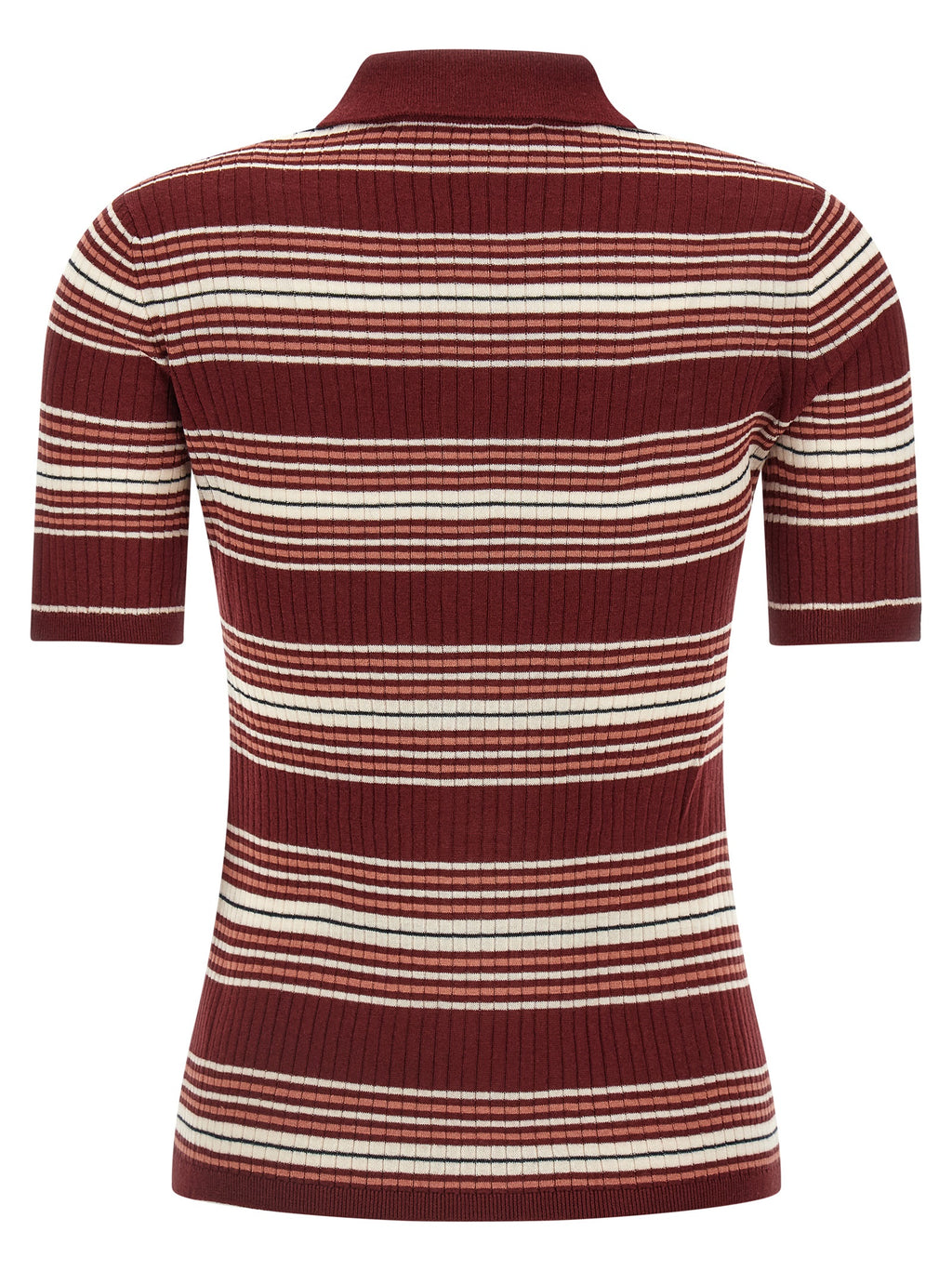 Max Mara Bordeauxfarbenes Seiden-Poloshirt