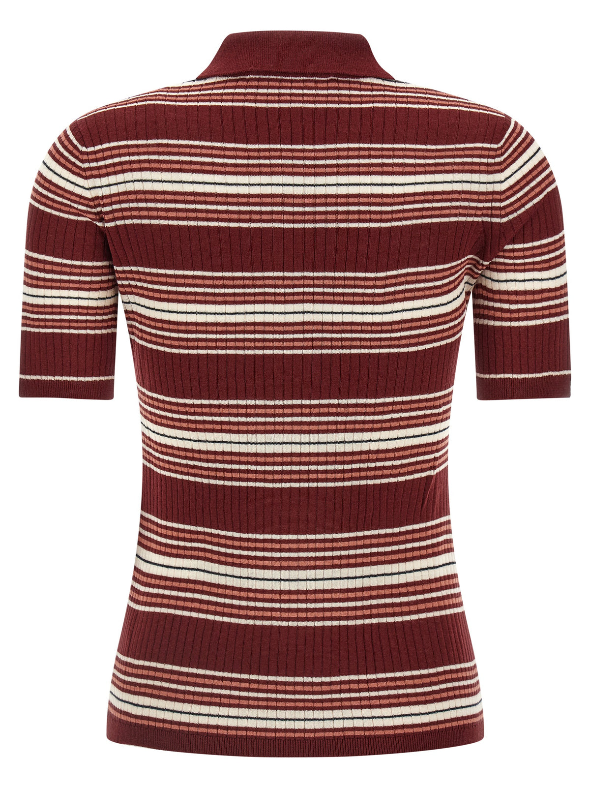Max Mara Bordeauxfarbenes Seiden-Poloshirt